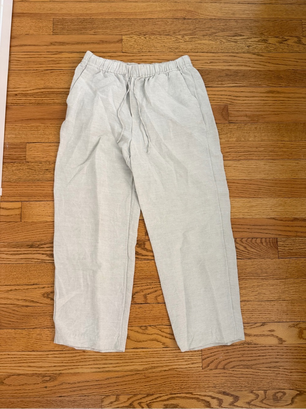 H&M Light Gray Cropped Drawstring Pants
